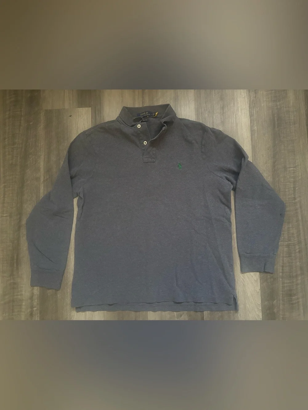 Polo Ralph Lauren Men’s M Regular Mesh Cotton Classic Fit Long Sleeve Polo Gray